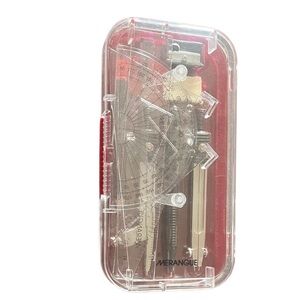 MERANGUE Transparent Geometry Set – Red Case 🎉 $5 Finds – Clearance Section 🎉